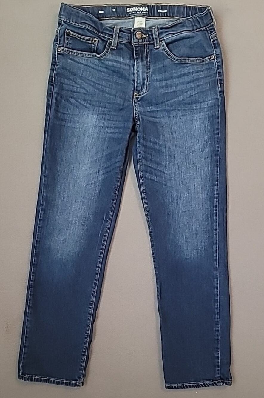 Sonoma Boys Slim Fit Jeans Size 16 Blue EUC